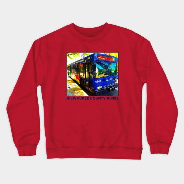 MCTS • Milwaukee buses • MKE WI Crewneck Sweatshirt by The MKE Rhine Maiden